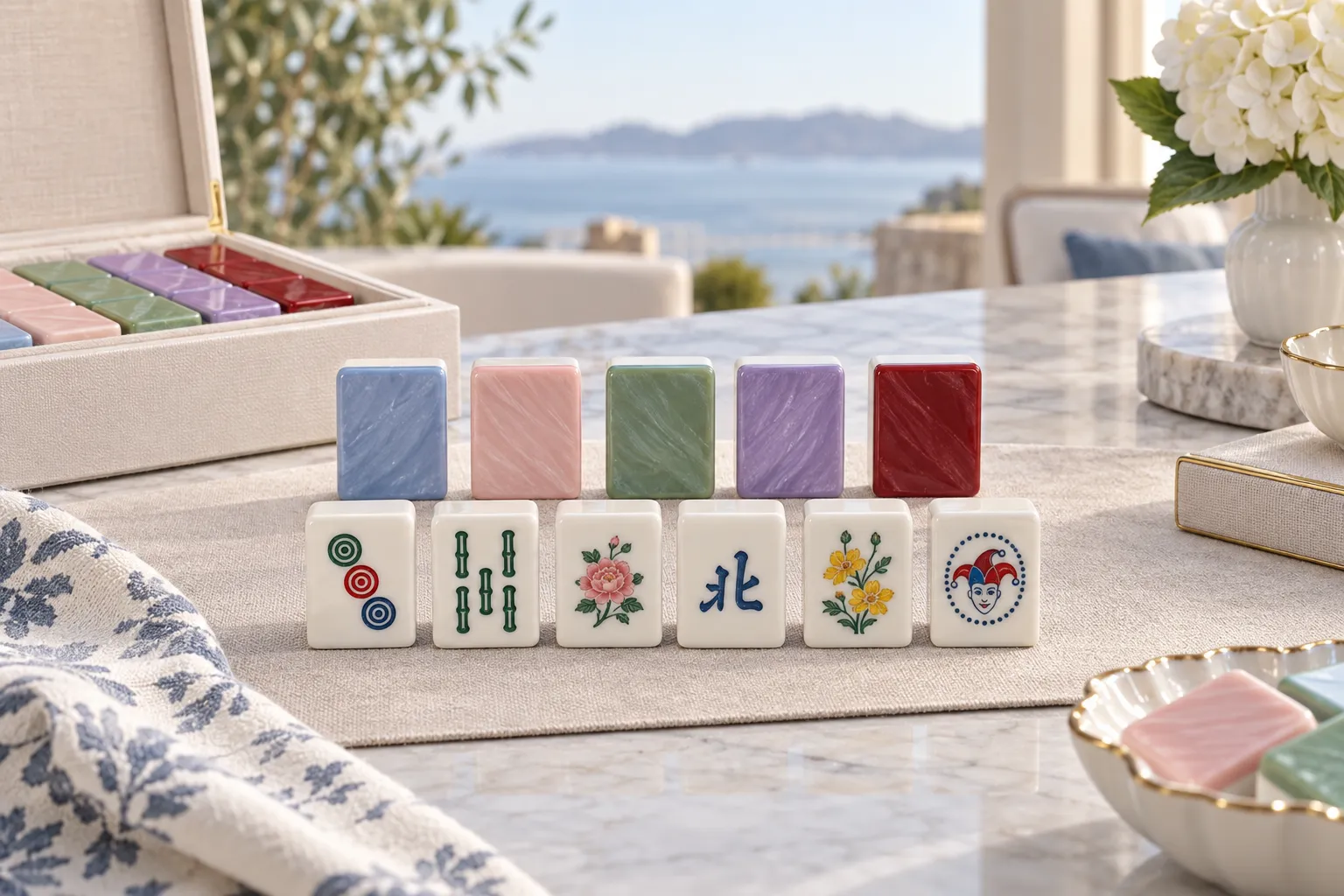 Different mahjong tile color samples for wholesale and custom production