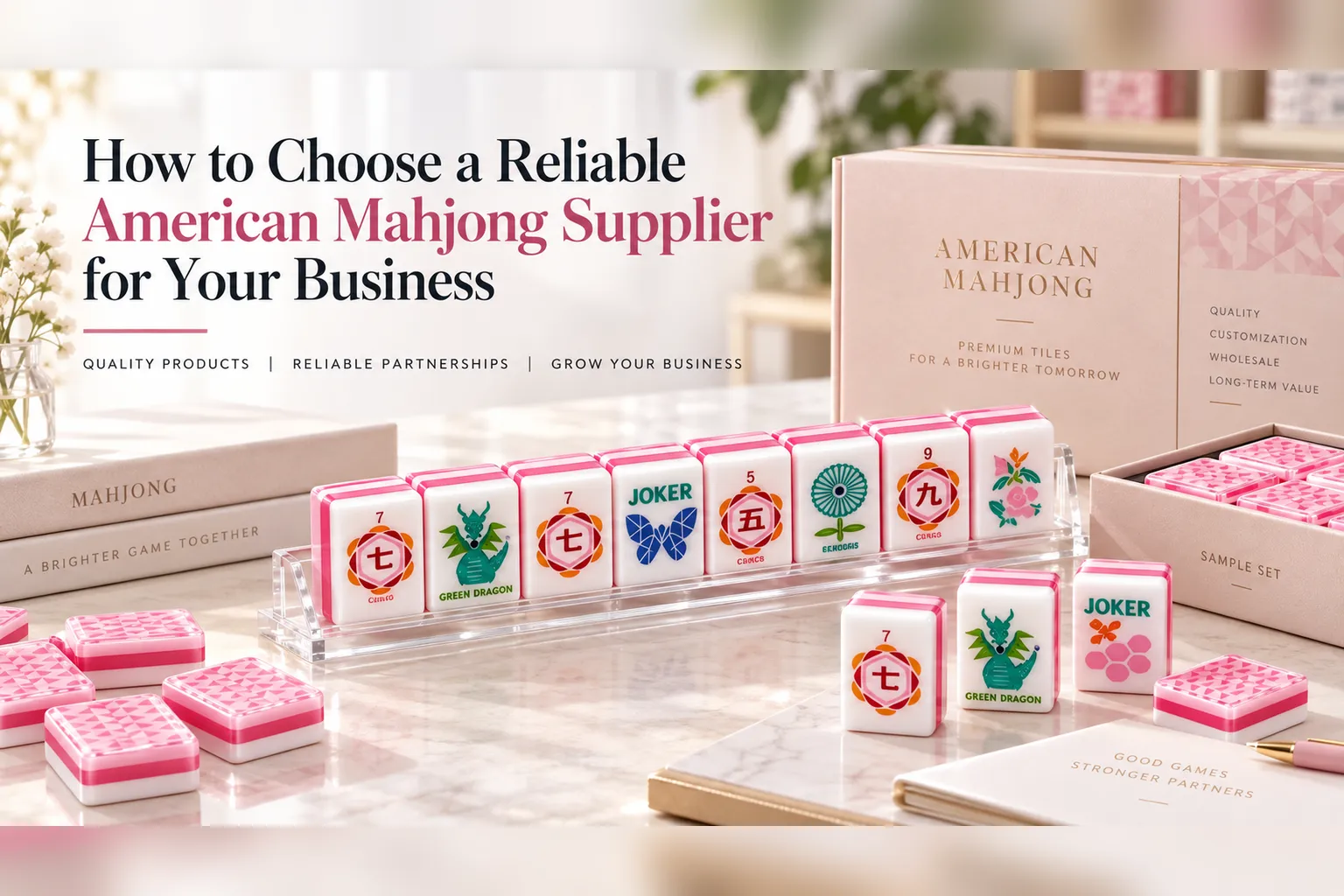Looking for a reliable American Mahjong supplier? Compare tile quality, MOQ, customisation, packaging, lead times and wholesale support before ordering.