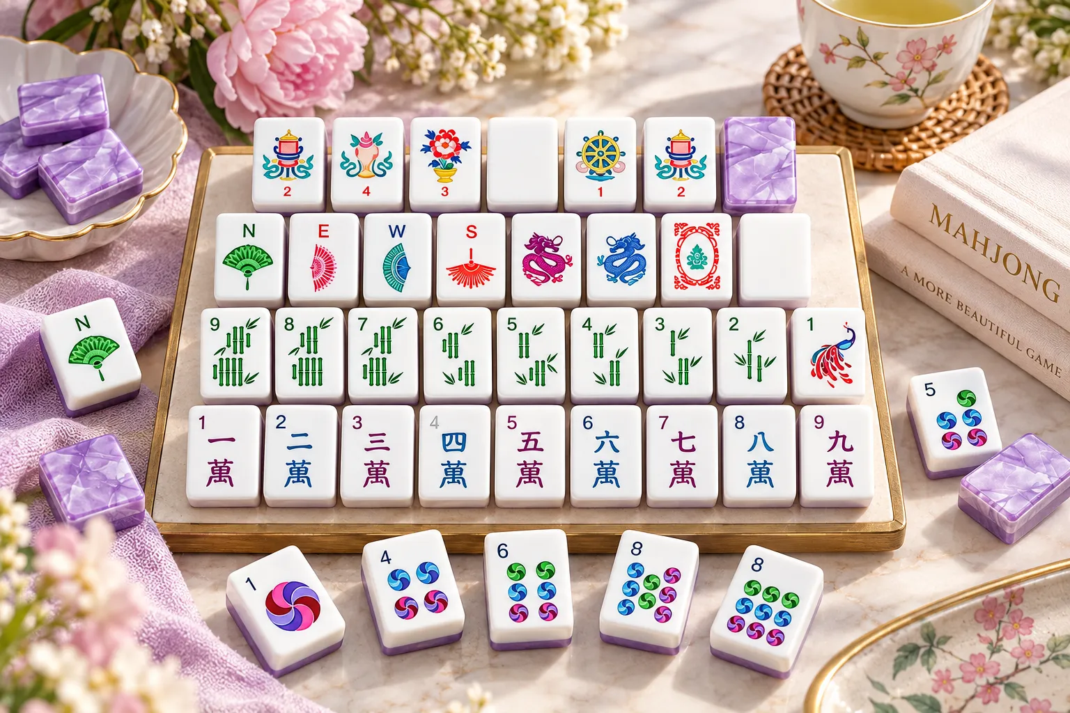 Custom mahjong production sample with tiles artwork packaging and wholesale specifications