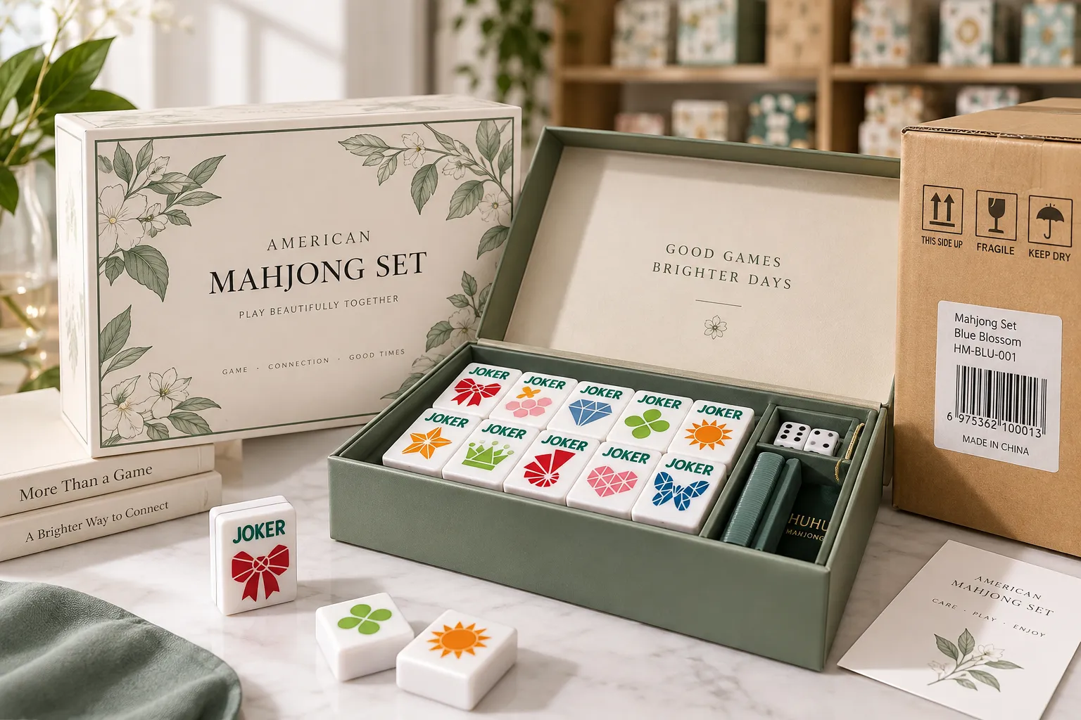 Mahjong Retail Packaging prepared for wholesale and retail shelves